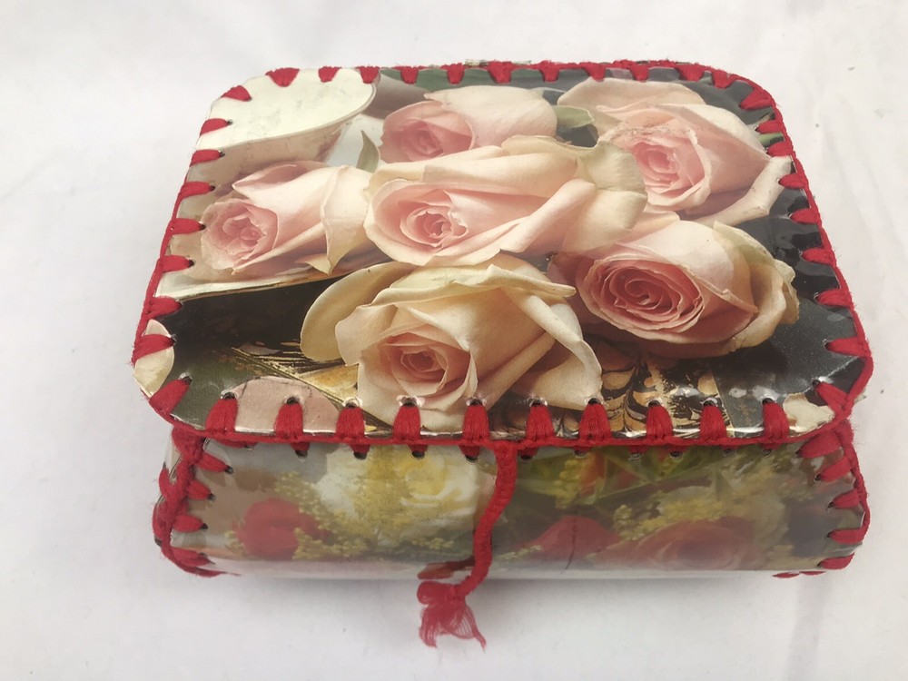 Vintage Floral Sewing Basket 20cm