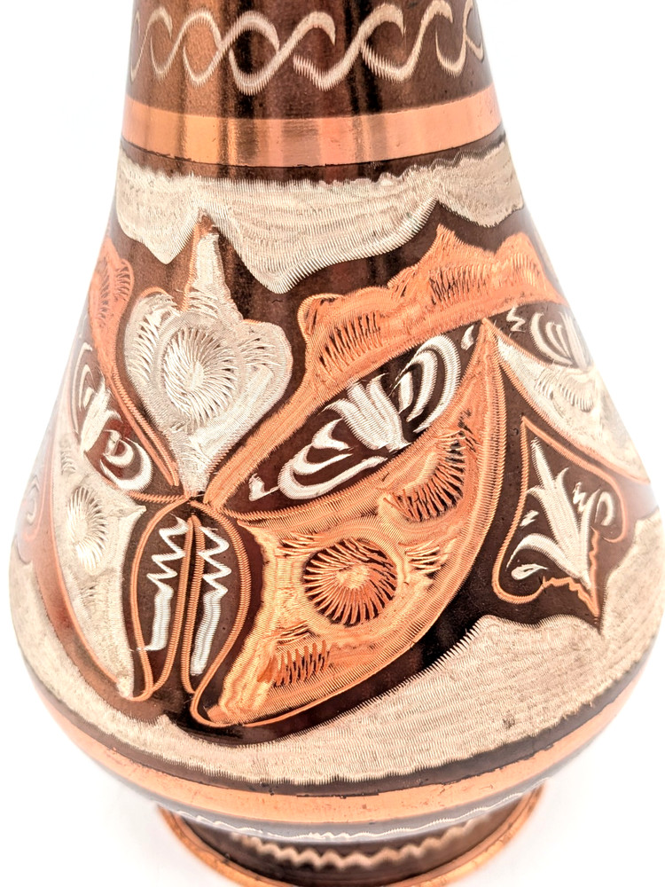 Turkish Etched Copper Vase