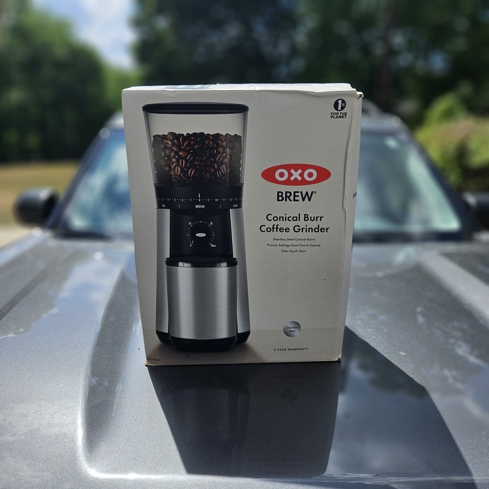 OXO Brew Conical Burr Coffee Grinder , Silver OXO Coffee Grinder Adjustable