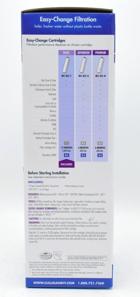 Culligan Icemaker & Refrigerator Easy-Change Filtration System IC-EZ-1