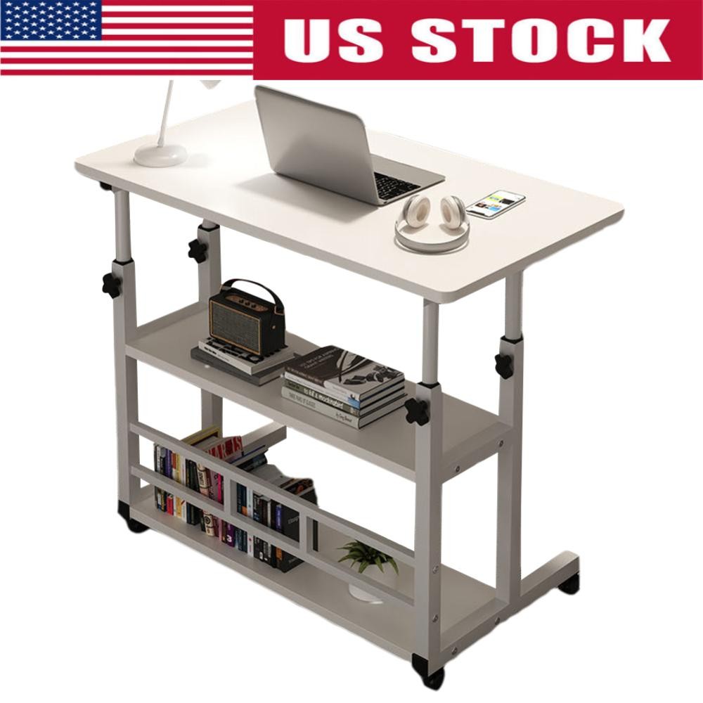 Adjustable Bedside Laptop Desk Multi-Layer Storage Height Adjustable Laptop Desk