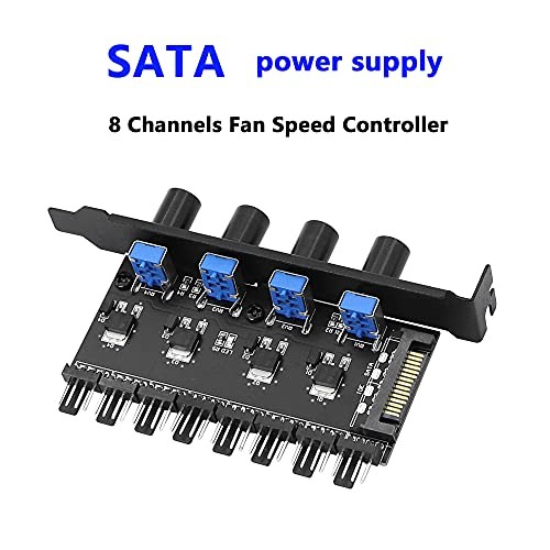 4 Knob Cooling Fan Speed Controller PC 8 Channels Fan Hub for CPU Case HDD