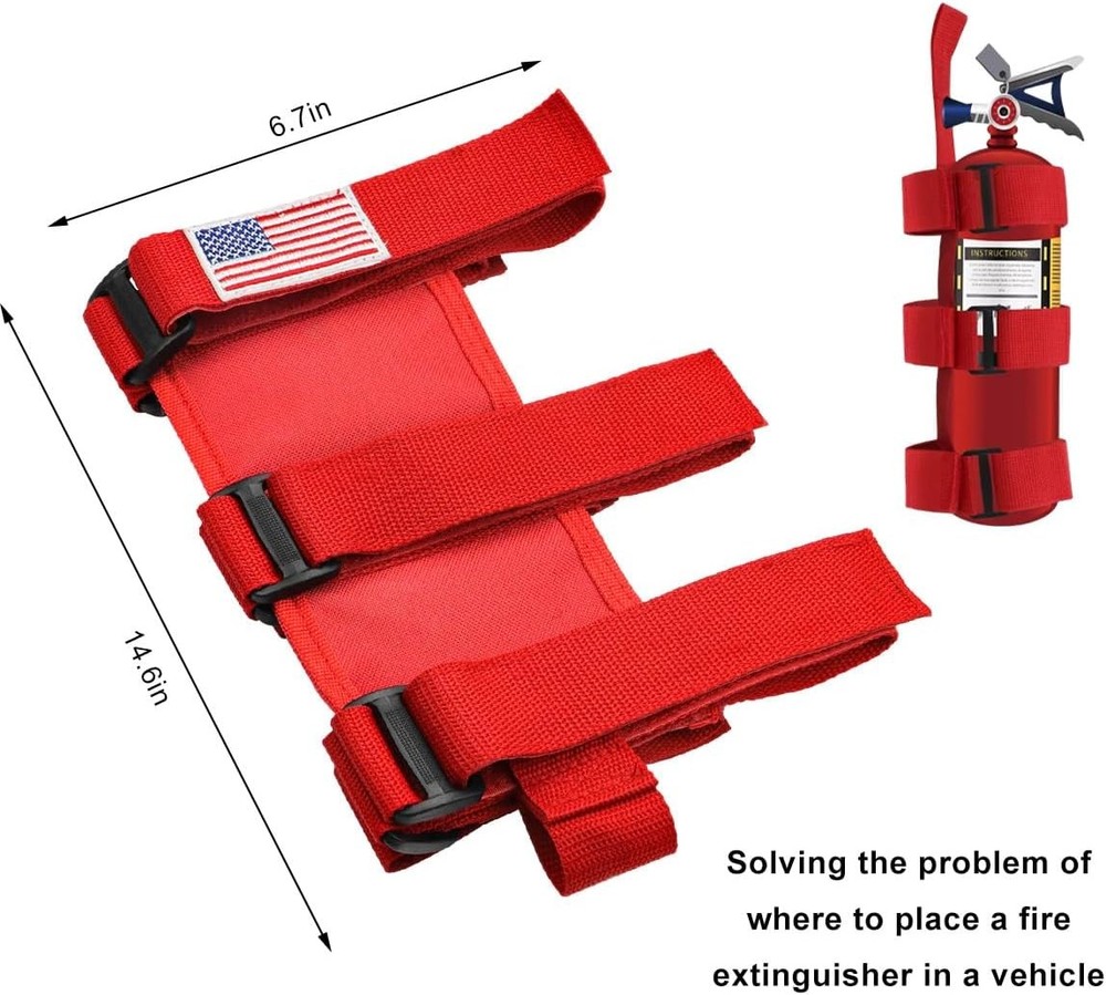 Roll Bar Fire Extinguisher Holder with American Flag