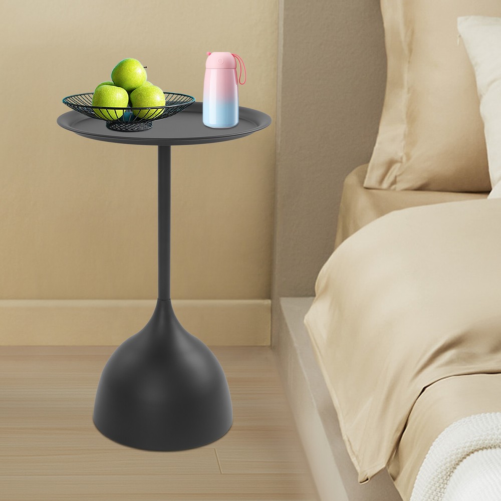 Modern Side End Table Round Side Table Freestanding Living Room Side Table Black