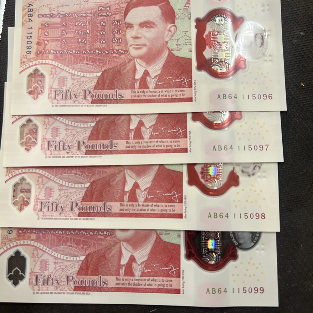 X4 Consecutive £50 Notes QEII UNCIRCULATED Sarah John #4