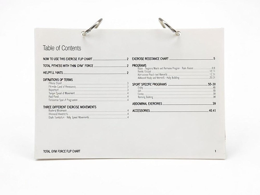 Total Gym Force Flip Chart