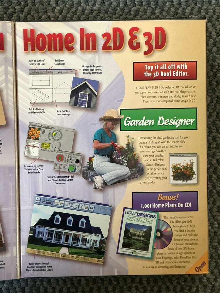 IMSI FloorPlan Plus 3D Garden Designer PC Software. CD’s & Floopy disk