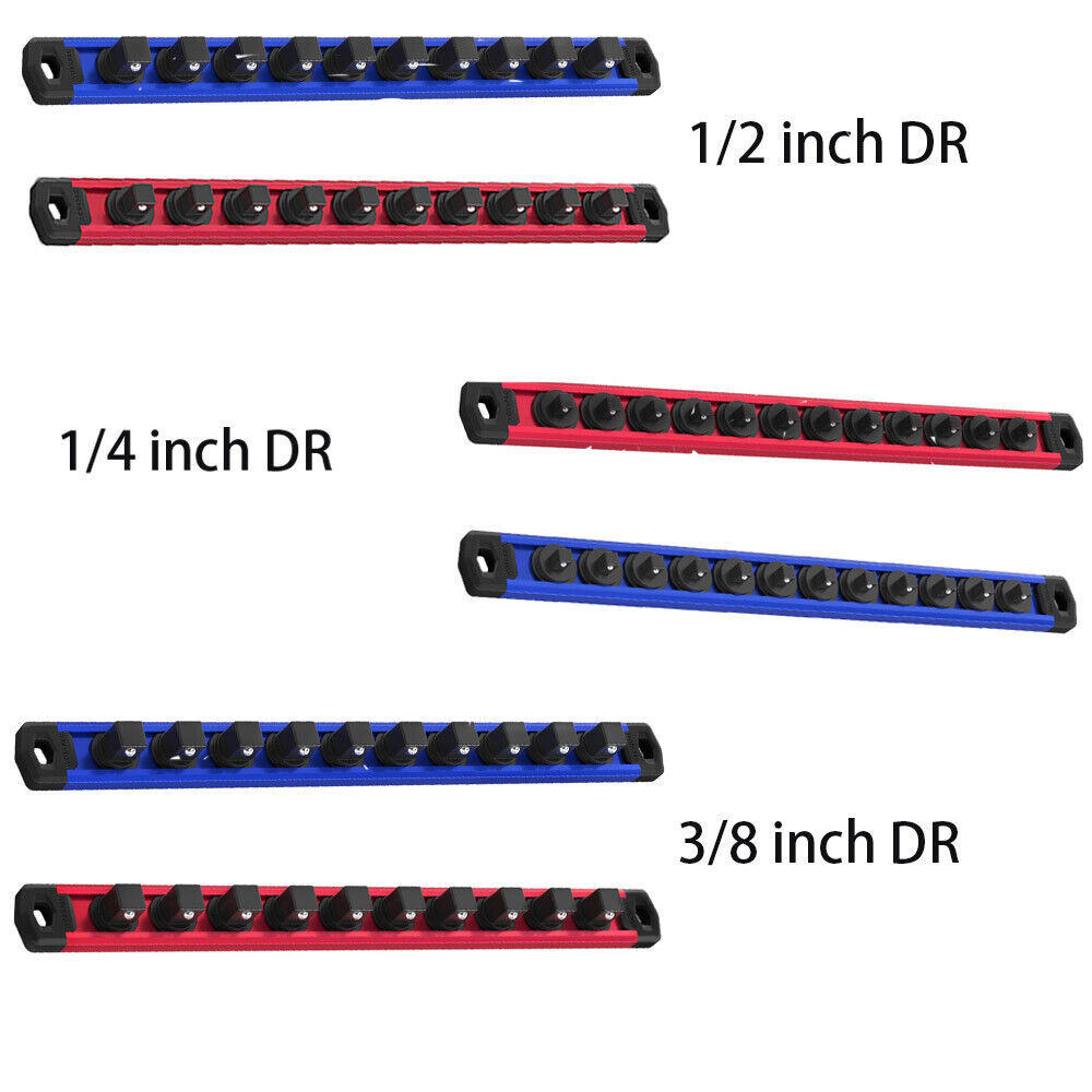 WORKPRO 1/2" /1/4" /3/8" Dr Magnetic Socket Organizer Socket Holder Socket Rails