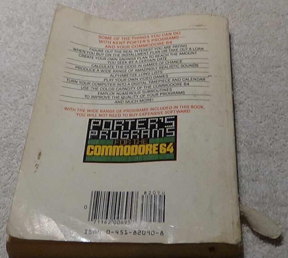 Porter's Programs for the commodoe 64 By Kent Porter