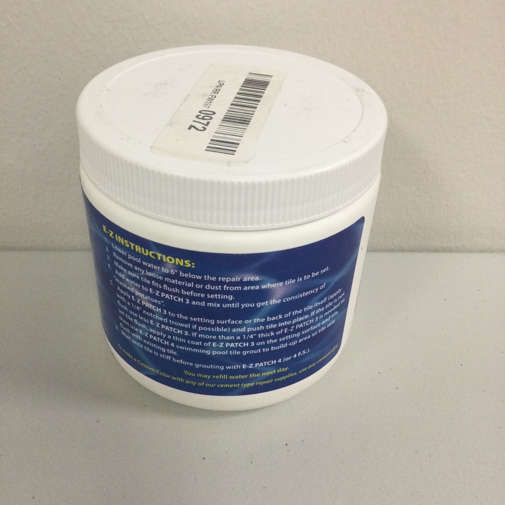 E-Z Patch 3 White Thinset Pool Tile Setting Cement 1LB (.45Kg)