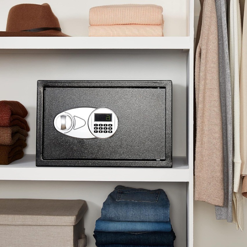 Amazon Basics Steel Security Safe and Lock Box with Electronic Keypad