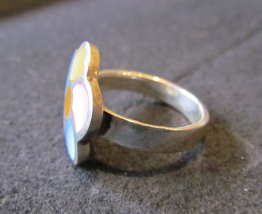 Ring Silver 925 Rodinated Permuth 55 Size 17.5mm
