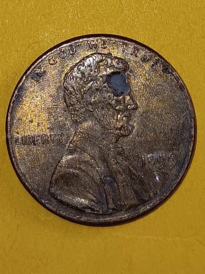 1995 D US Lincoln Penny - ERROR -Missing EYES!