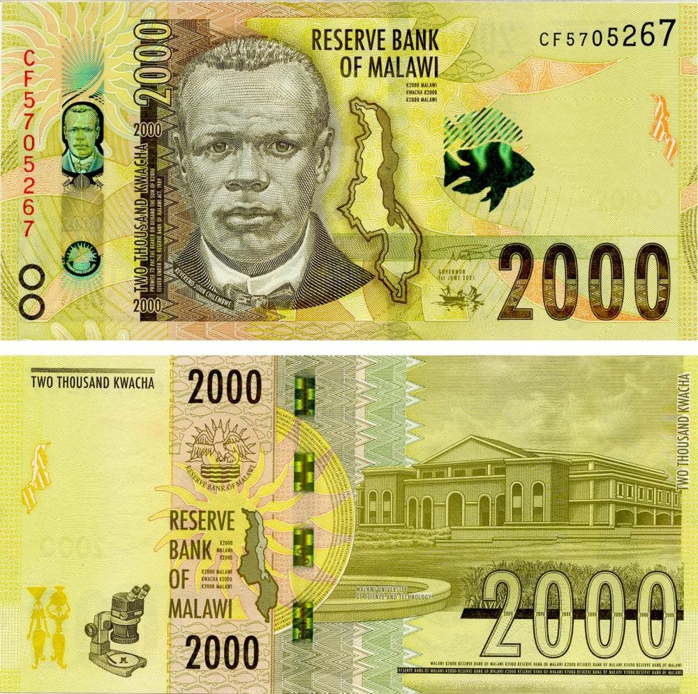 Malawi 2000 kwacha 2021 UNC (P69)