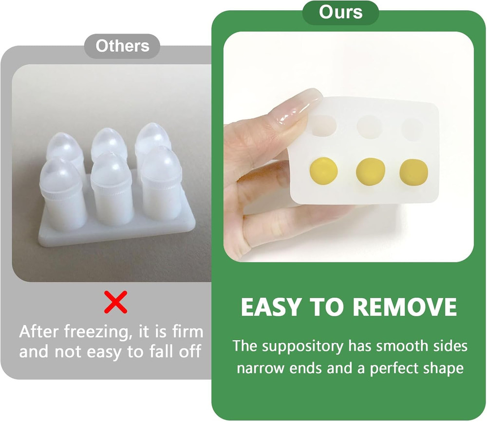 Reusable Suppository Molds Kit,2Ml, Silicone Suppository Molds Kit Includes 4 Tr