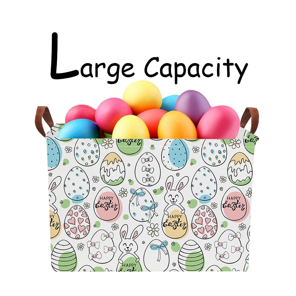 NTAOHAMPER Rectangular Storage Baskets，Gift Basket,Book Box,Room Decor(Happy ...