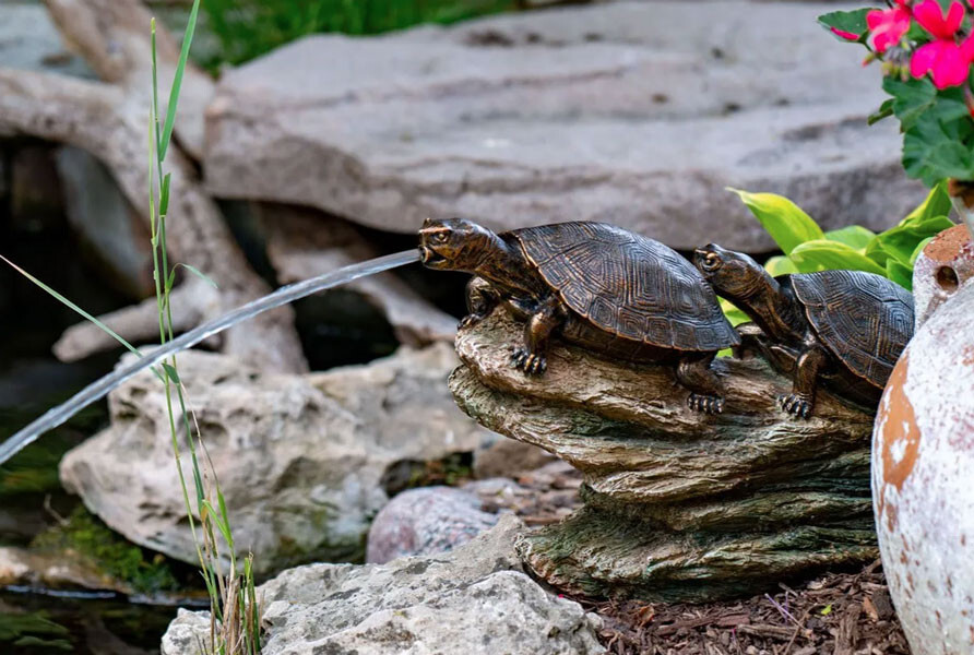 Aquascape Double Turtle on Log Spitter 78372