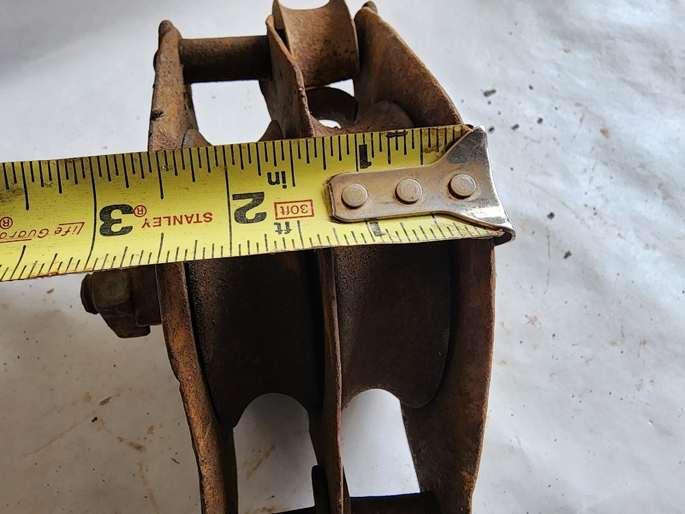 Vintage Steel Rope Double Pulley with Hook Rustic Decor