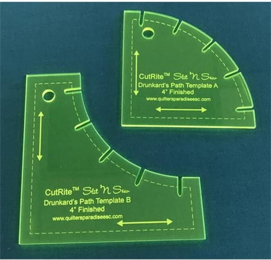 Cutrite- Slit N Sew Template Drunkards Path 4" Finished