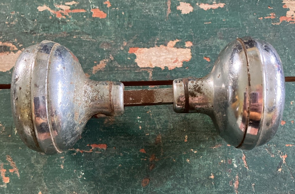 Vintage Door Knob Nickel Plated Solid Brass