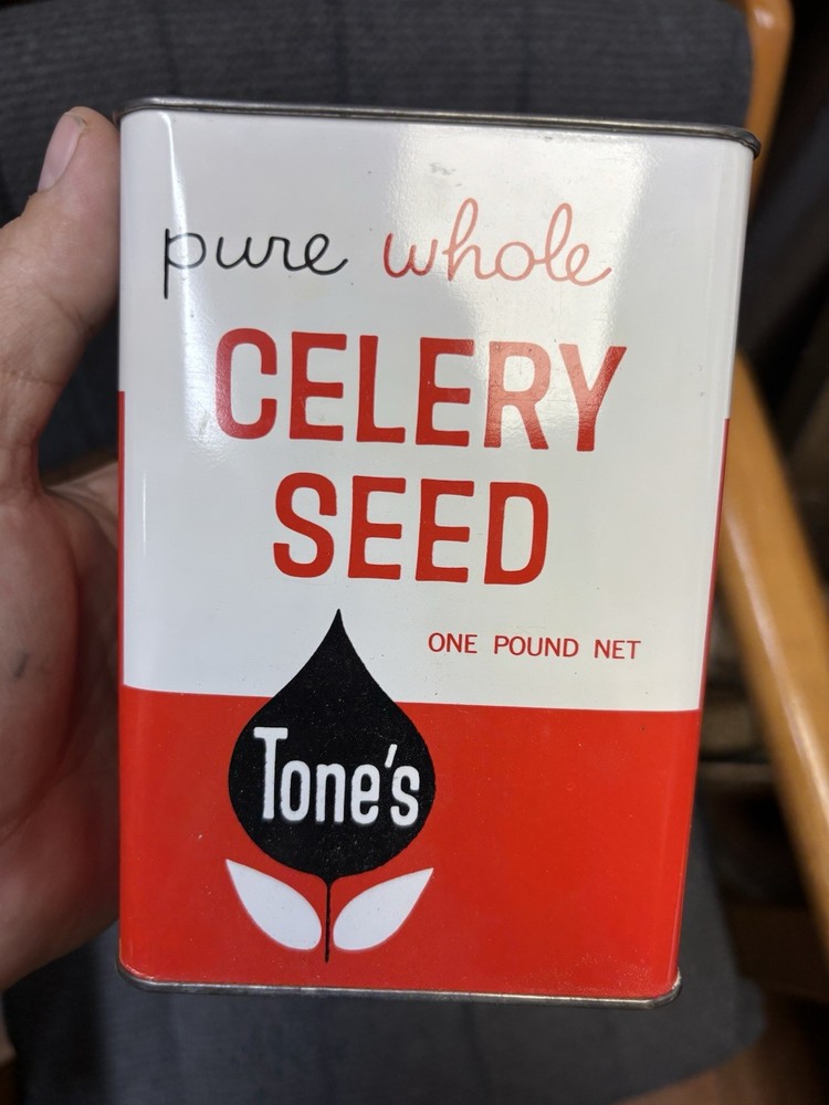 VINTAGE TONE'S PURE WHOLE CELERY SEED EMPTY TIN
