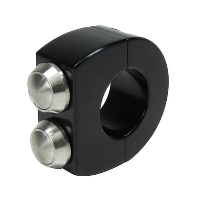 Billet Alum. 2-Button, Black Switch Block for 1" Handlebars Custom Chopper Cafe
