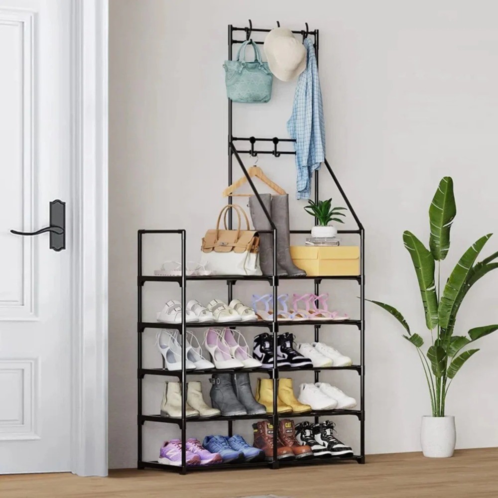 Double Row Hanging Shoe & Hat Rack