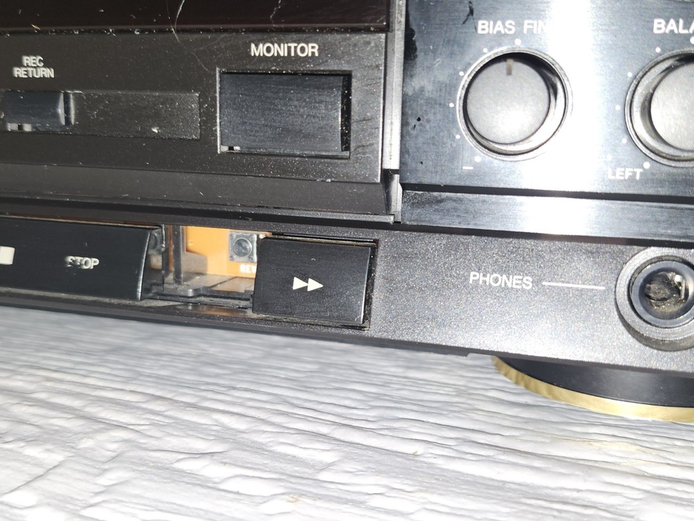 Denon DRM-700 Stereo Cassette Deck - *MISSING REWIND BUTTON, but WORKS NICELY