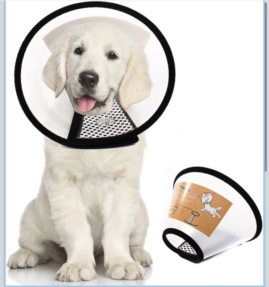 Adjustable Recovery Pet Cone E-Collar for Dogs Plastic Large New