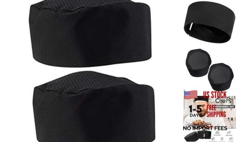 Chef Skull Cap – Adjustable & Breathable Mesh Chef Hats for Men One Size Black