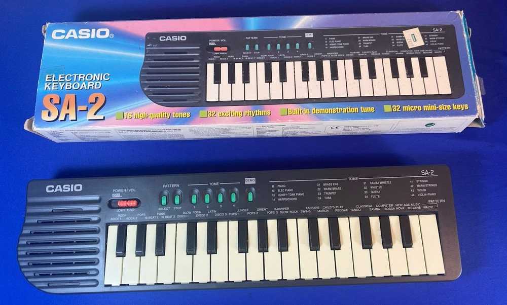 Vintage Casio SA-2 Keyboard w/ Box Tested Working 80s Synth