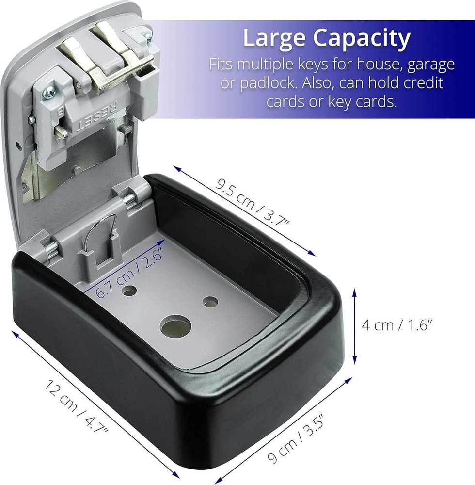 2-Pack Wall-Mount Key Lock Box – Durable Combination Storage for Home & Office