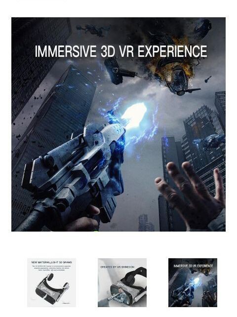 VR Shinecon Virtual Reality Glasses Headset iPhone/Android G07EVR