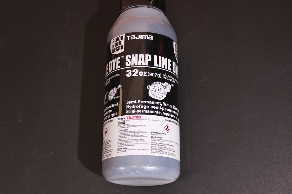 Tajima PLC3-BK900 Snap Line Dye, Permanent Marking Chalk, Black, 32 oz.