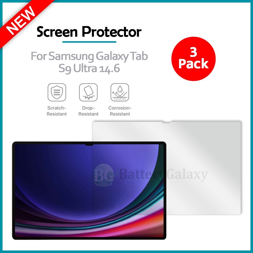 3-Pack LCD Clear HD Screen Protector for Android Samsung Galaxy Tab S9 Ultra