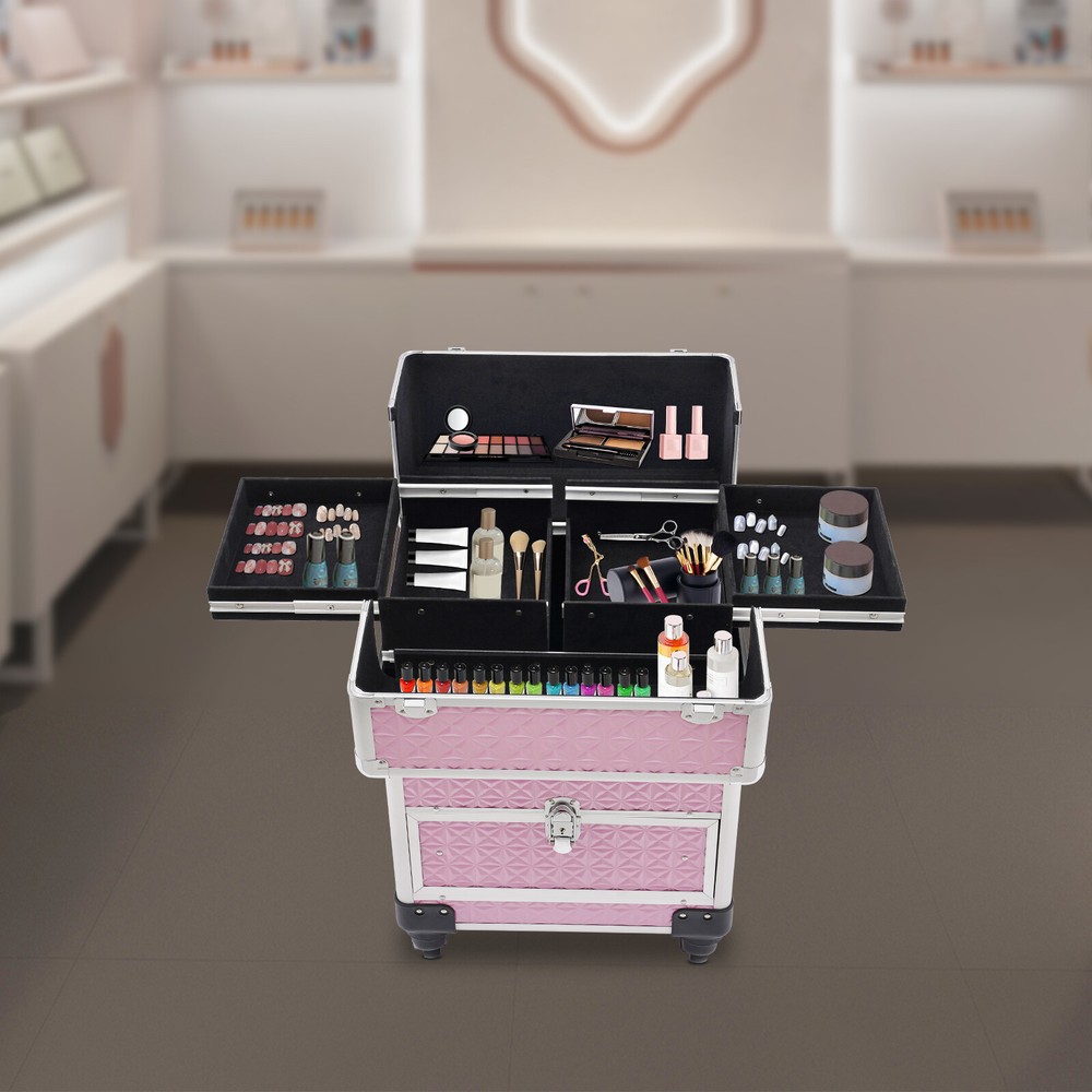 Portable Rolling Makeup Train Case Waterproof Makeup Train Case Load 20kg