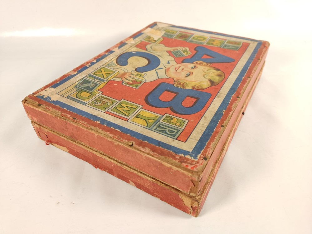 Antique rattle puzzle block game C1900