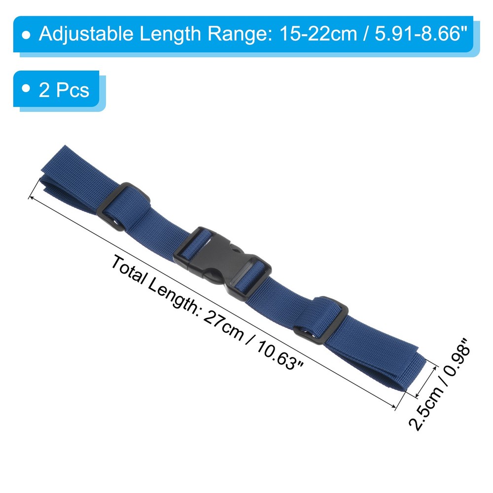 Backpack Chest Strap, 2 Pcs Strap with Quick-Release Buckle, Dark Blue