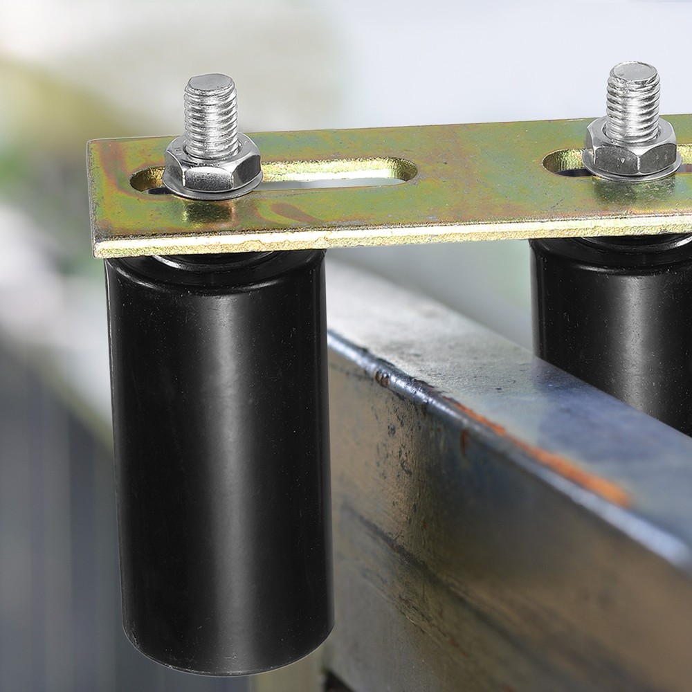 Slide Gate Guide Roller 2" Nylon Gate Support Rollers with Bracket Black