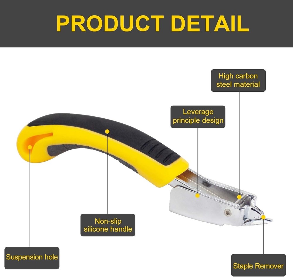 Staple Remover, Staple Puller Tool with Ergonomic Handle, Upholstery and Cons...