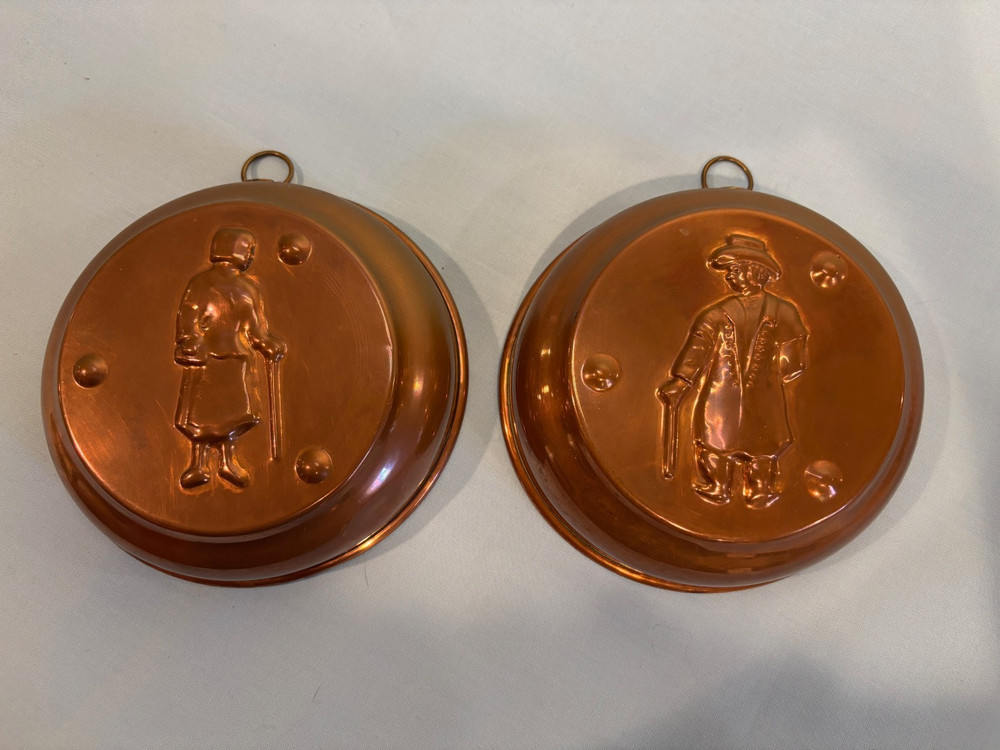 2 Vintage European Copper Molds