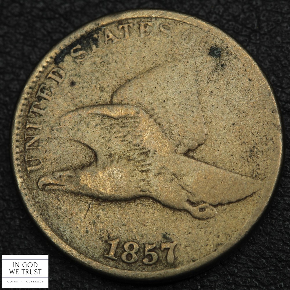 1857 Flying Eagle Cent 1C - Cleaned