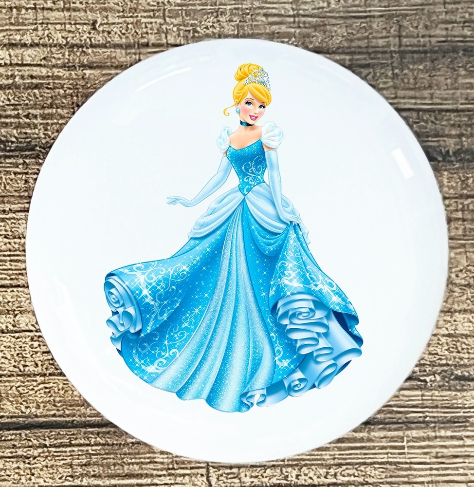 Cinderella Disney  Princess kitchen cabinet knobs white ceramic knob pull
