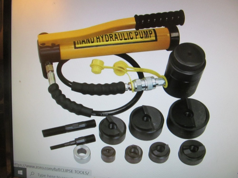 ECLIPSE 15 TON HYDRALIC KNOCKOUT SET 1/2"-2-1/2" DIES 902-545 WITH CASE