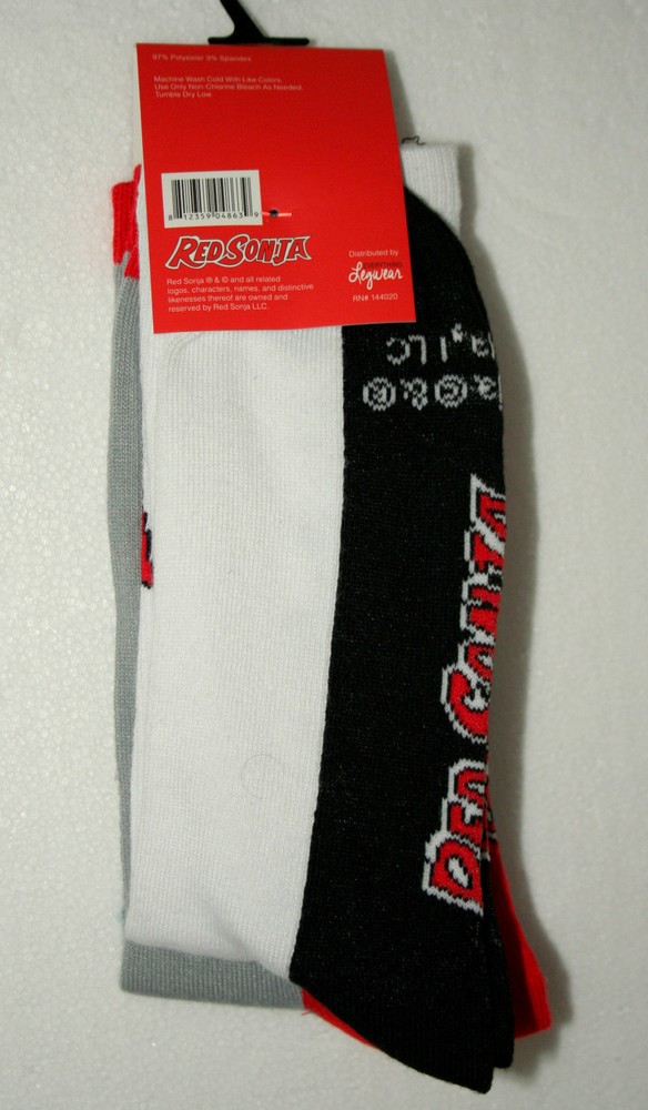 2 Pair Red Sonja New Tags Socks Comics Fits OSFM