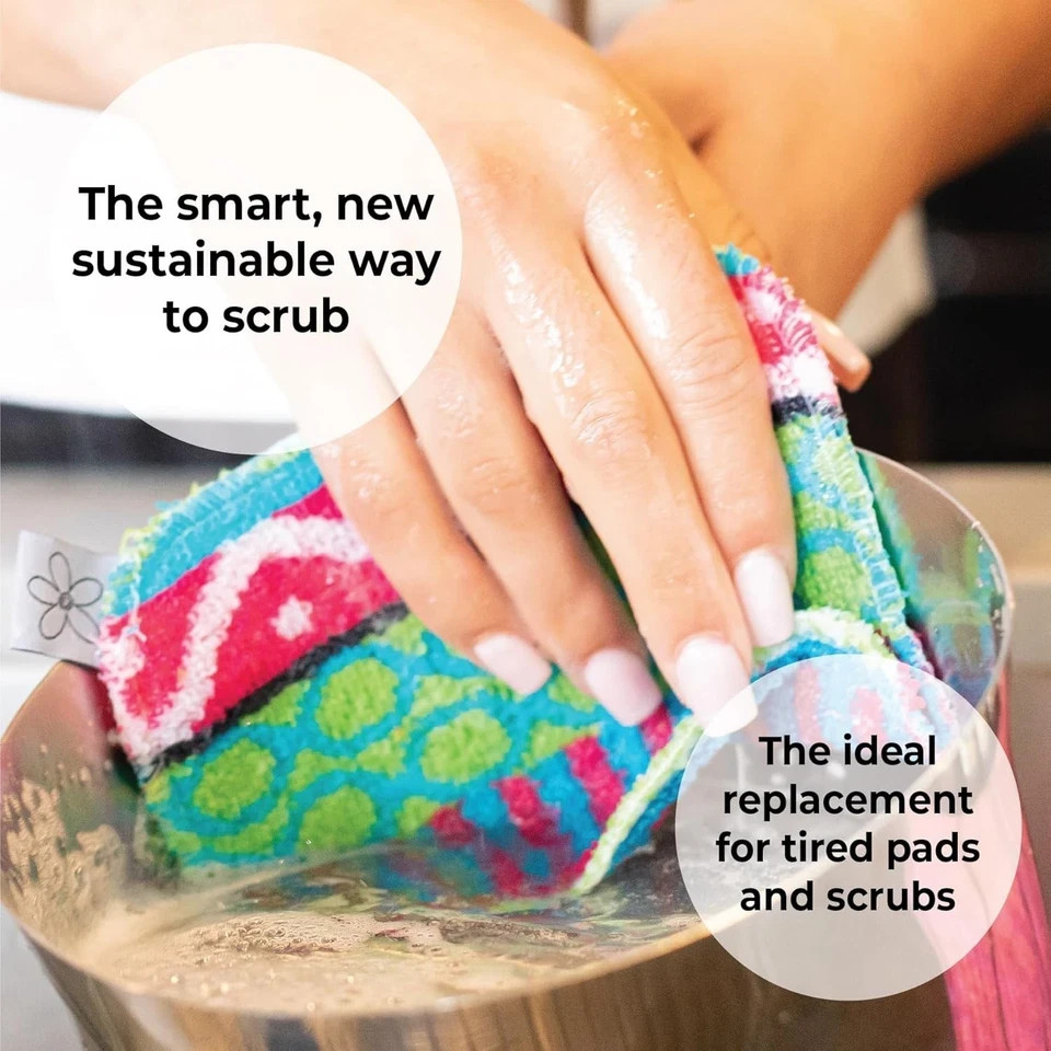 Scrub, 8-Pack Reusable, Non-Scratching Dish Scrubber 8-Pack, Assorted