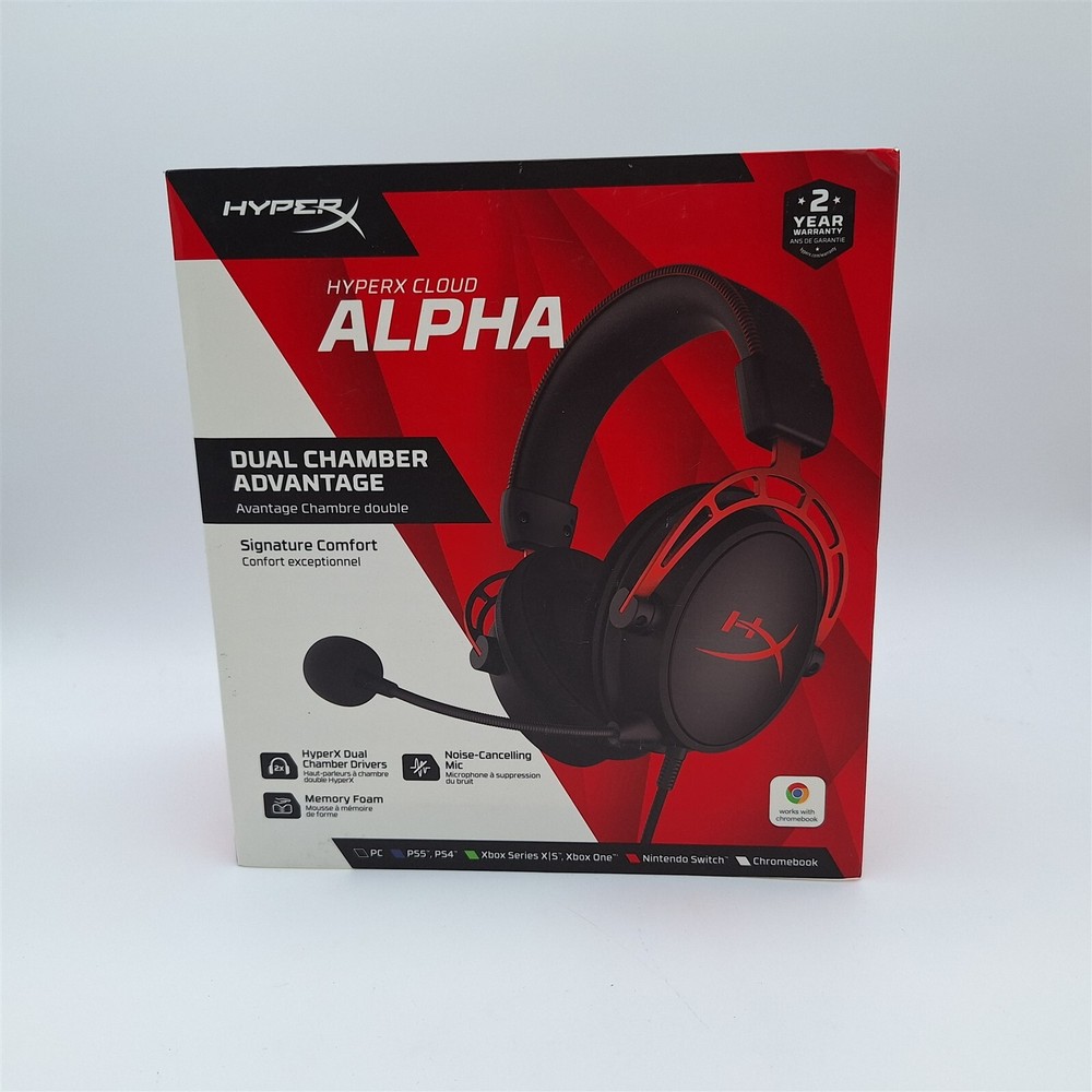 HyperX Cloud Alpha Red Over the Ear Pro Gaming Headset
