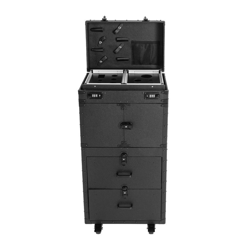 Floor Standing Rolling Makeup Case Cosmetic Trolley Makeup Storage Organizer Box