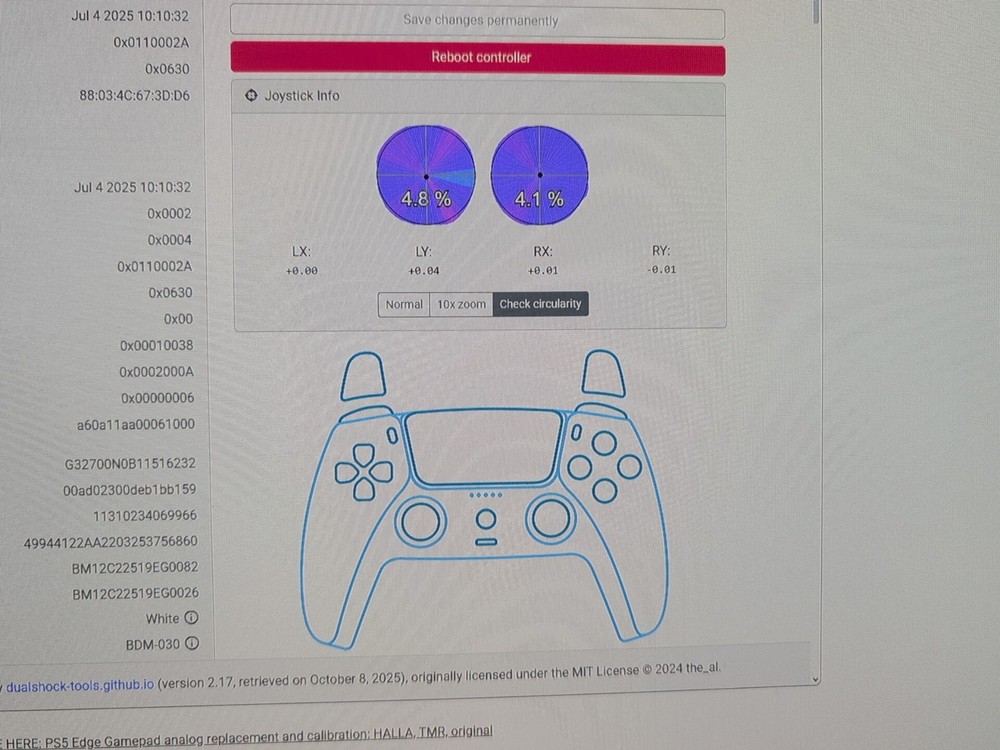 Modded PS5 Controller with Clicky Trigger Buttons Custom Mods And Tmr Joysticks