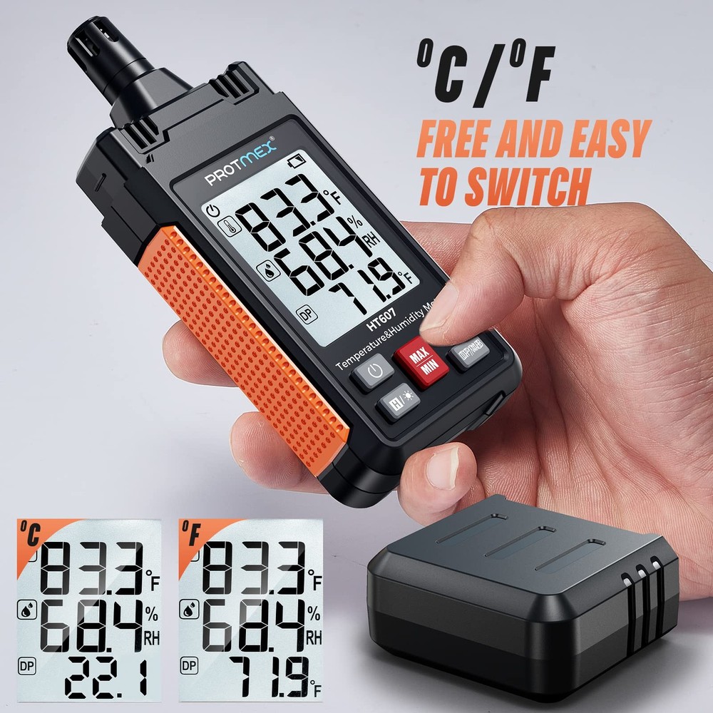 Protmex HT607 Temperature Humidity Meter High Precision Digital Hygrometer...